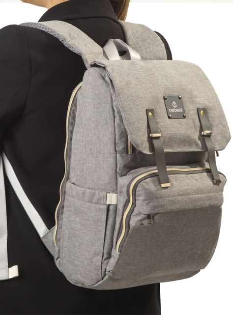 Mochila Maternal Pañalera Gris Bebesit-3
