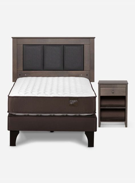 Cama Europea Ergo T 1.5 Plazas + Respaldo + Velador-1
