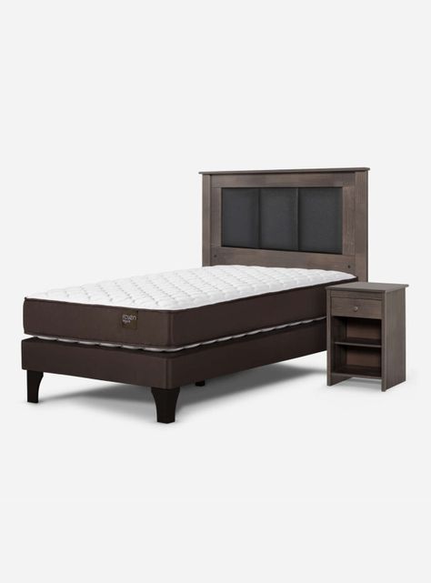 Cama Europea Ergo T 1.5 Plazas + Respaldo + Velador-0
