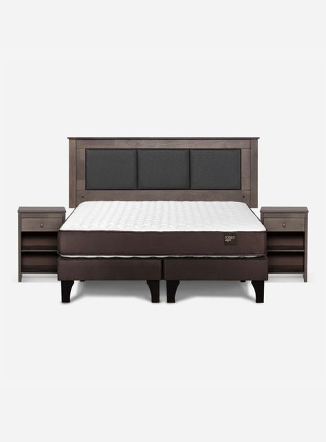 Cama Europea Ergo T Base Dividida 2 Plazas + Set Muebles-1