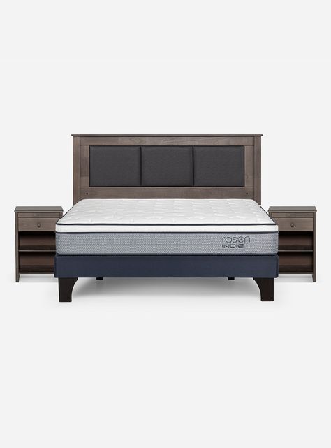 Cama Europea Indie 2 Plazas Base Dividida + Set Muebles-1