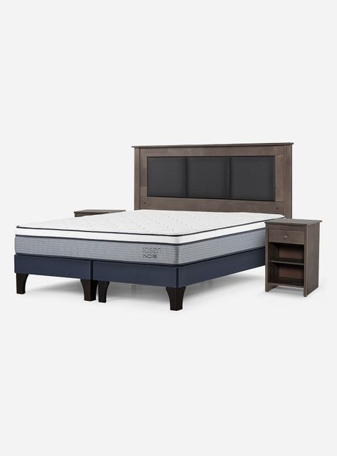 Cama Europea Indie King + Respaldo + Veladores-0