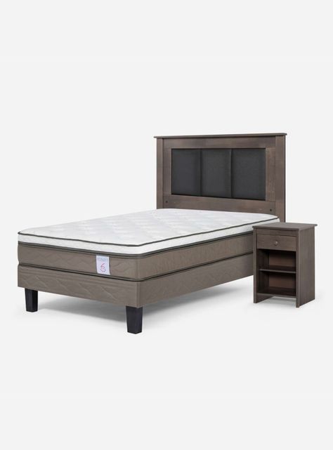 Cama Europea New Style 6 1.5 Plazas + Respaldo + Velador-0