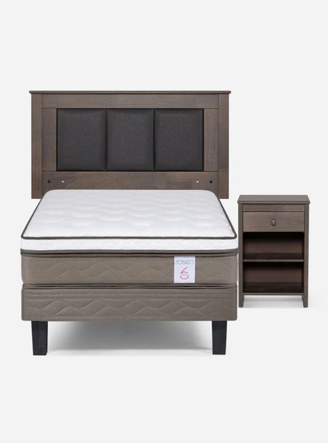 Cama Europea New Style 6 1.5 Plazas + Respaldo + Velador-1