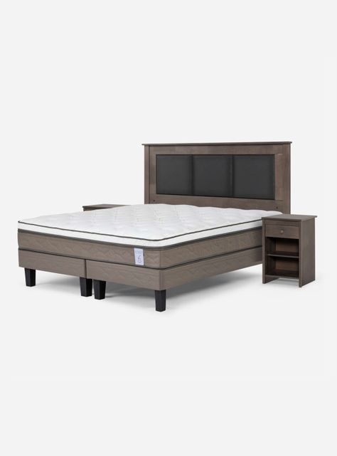 Cama Europea New Style 6 Base Dividida 2 Plazas + Muebles-0