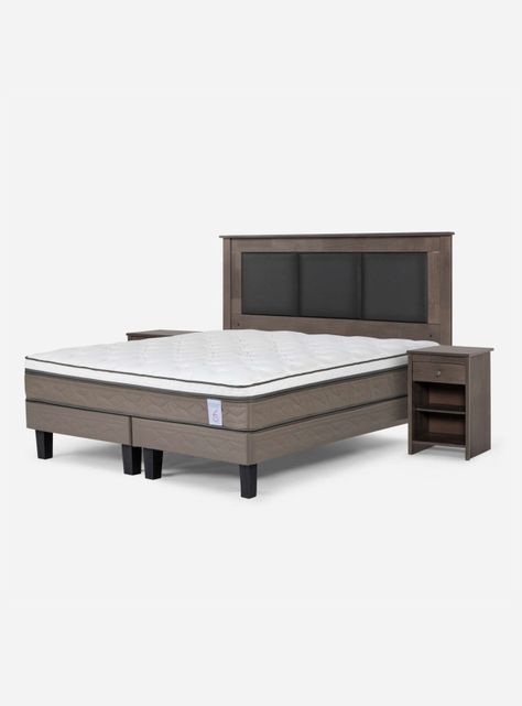 Cama Europea New Style 6 King + Respaldo + Veladores-0