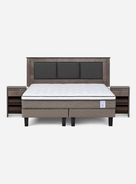 Cama Europea New Style 6 King + Respaldo + Veladores-1