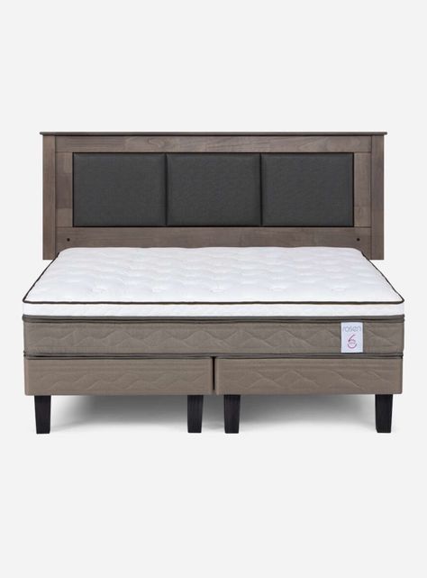 Cama Europea New style 6 2 Plazas Base Dividida + Respaldo-1