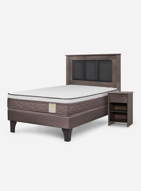 Camas Europeas New Style 4  Plus 1.5 Plazas Respaldo + Velador-0
