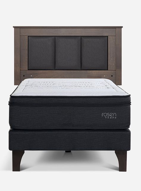 Cama Europea Tempo 1.5 Plazas + Respaldo Rachel-1