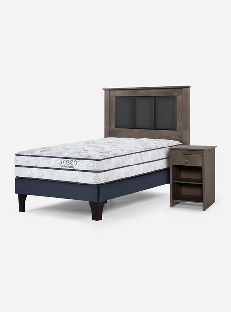Cama Europea Autonomy 1.5 Plazas + Respaldo + Velador-0