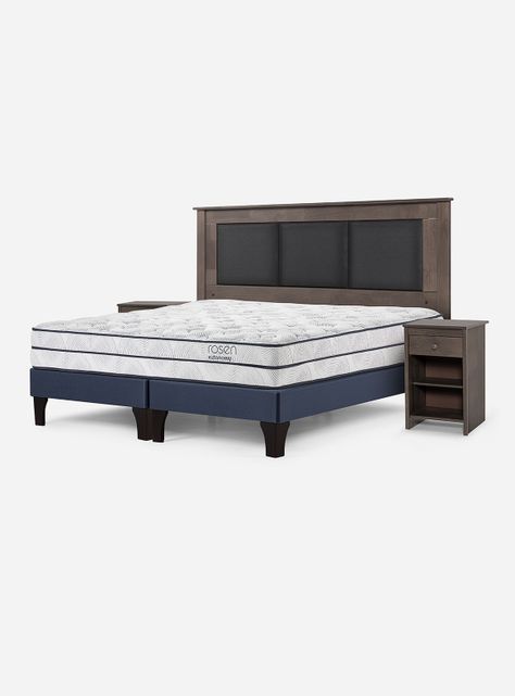 Cama Europea Autonomy 2 Plazas Base Dividida + Respaldo + Velador-0