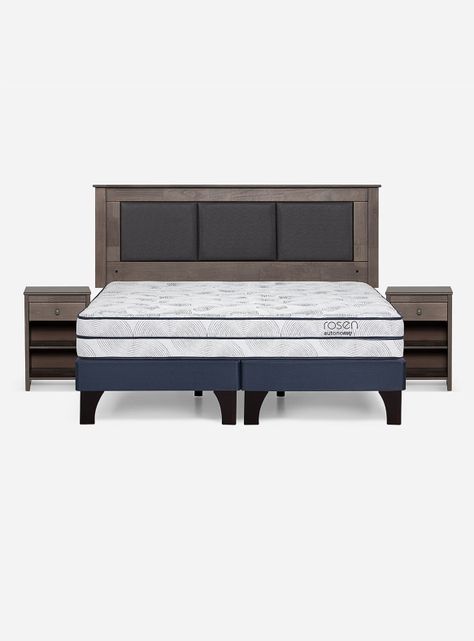 Cama Europea Autonomy King + Veladores + Respaldo-1