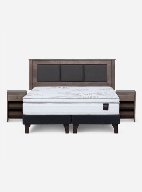 Cama Europea Art 4 King + Respaldo + Velador-1