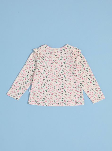 Polera Niña Estampado Completo y Vuelos-1