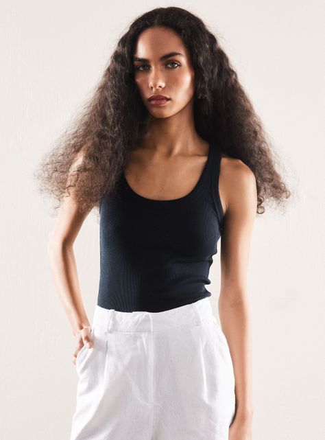 Polera Musculosa Tela Acanalada-0