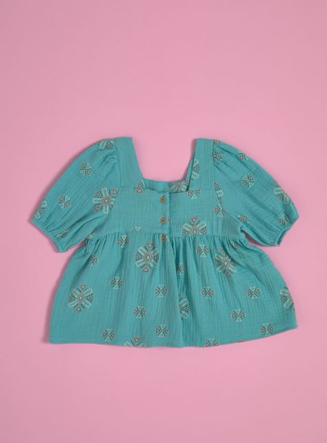 Blusa Blusa Manga Abullonada Estampada-3