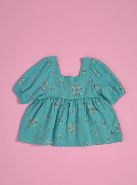 Blusa Blusa Manga Abullonada Estampada-2