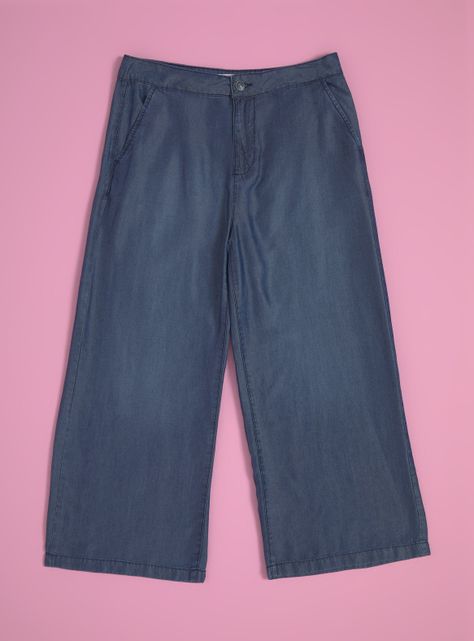 Pantalón Ancho Jeans Tela Fluida-2