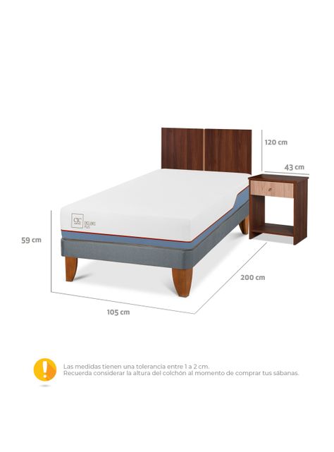 Cama Europea Excellence Plus 1.5 Plazas + Set Muebles Stylo-1