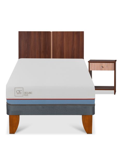 Cama Europea Excellence Plus 1.5 Plazas + Set Muebles Stylo-2