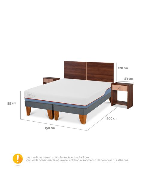 Cama Europea Excellence Plus 2 Plaza Base Dividida + Set Muebles Stylo-1