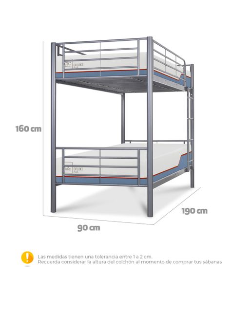 Camarote New Coventry 1 Plaza + Colchones Excellene Plus-1