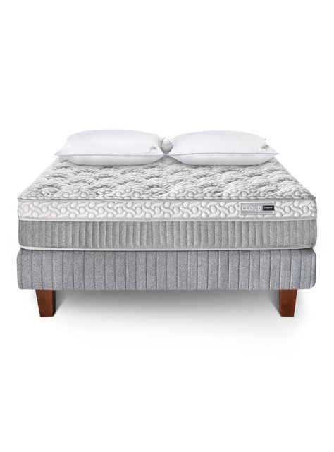 Cama Europea Hybrid Cloud 2 Plazas + Set Almohadas-1