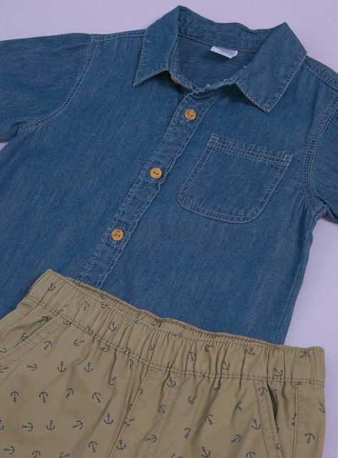 Conjunto con Camisa Denim y Bermuda Estampado-2