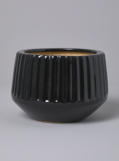 Macetero Cerámica Rio M Negro 22x18 cm-0