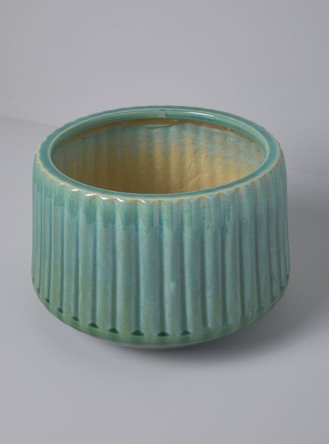 Macetero Cerámica Rio L Verde 36x25 cm-1