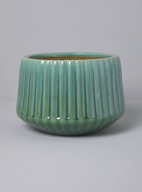 Macetero Cerámica Rio L Verde 36x25 cm-0
