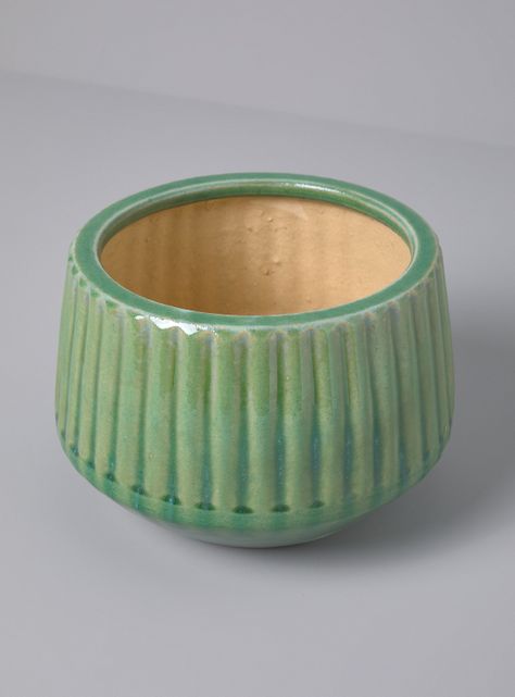 Macetero Cerámica Rio M Verde 22x18 cm-1