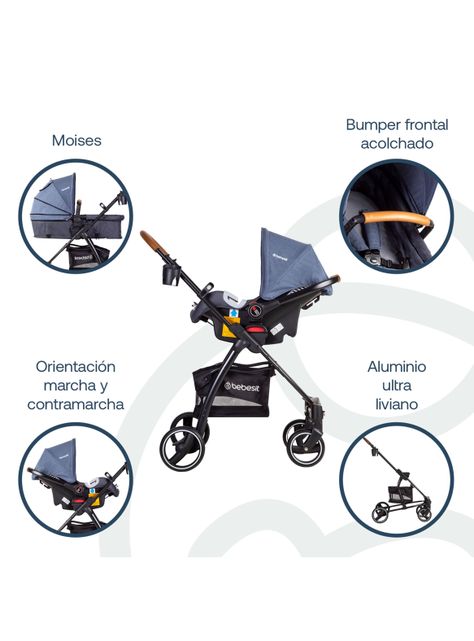 Coche Travel System Fenix Azul Bebesit-4