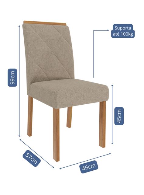 Juego Comedor Agata + 4 Sillas Fernanda Beige-2