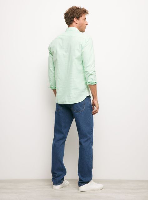Camisa de Vestir Cuadros Print-5