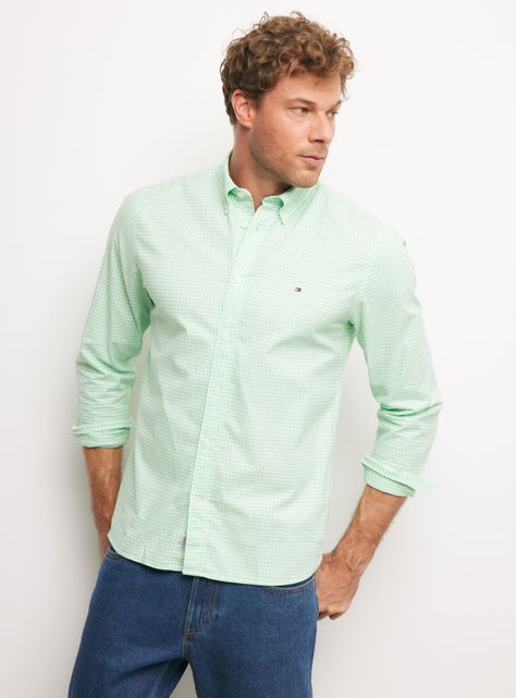 Camisa de Vestir Cuadros Print-0
