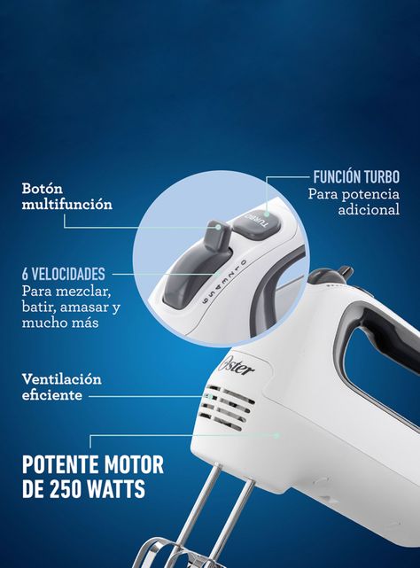 Batidora de Mano 6 Velocidades y Función Turbo 3532-2