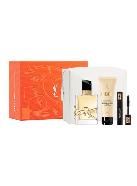 Set Perfume Libre EDP Mujer 50 ml + Crema Corporal 50ml + mini Máscara de Pestañas Volume Effet Faux Cils + Pouch Yves Saint Laurent-1