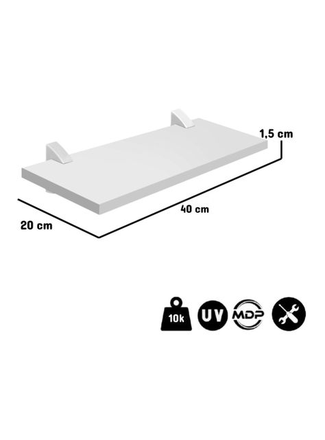 Pack 2 Repisas Concept 40 cm Blanco-1