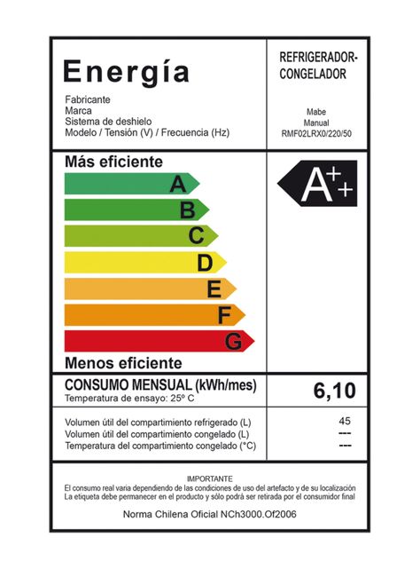 Frigobar Frío Directo 45 Litros RMF02LRX0-6