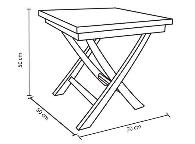 Mesa Dora Decora Plegable Teca 50 x 50 x 50 cm Dora Decora-2