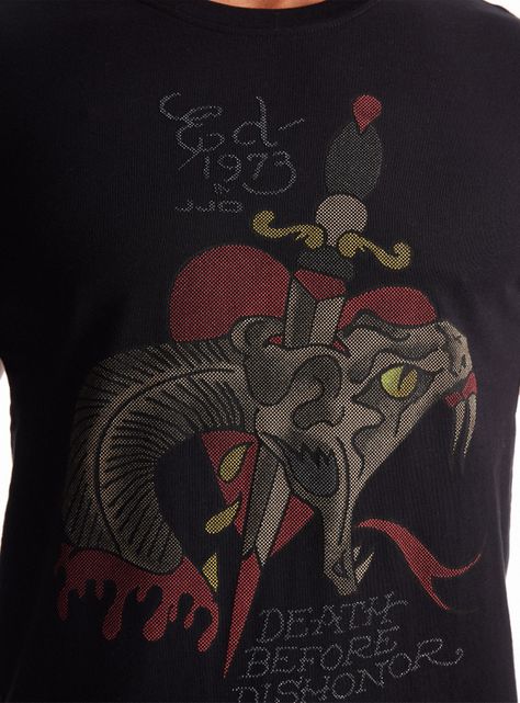 Polera Ed Hardy Estampado Textura 3D Brillante-3