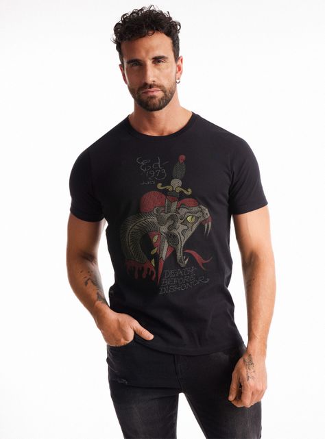 Polera Ed Hardy Estampado Textura 3D Brillante-0