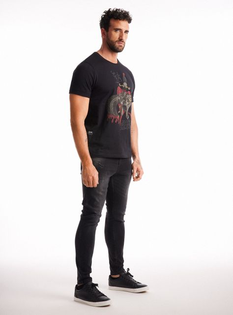 Polera Ed Hardy Estampado Textura 3D Brillante-4