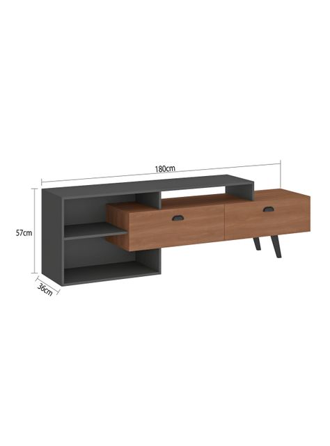 Rack Tv 60" Manchester Gris 2 Puertas-1