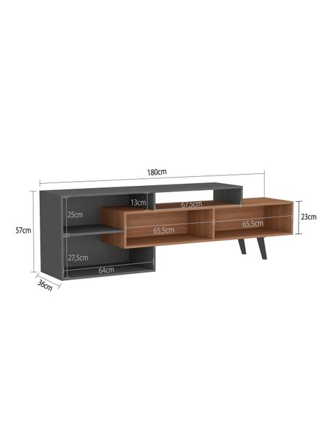 Rack Tv 60" Manchester Gris 2 Puertas-2