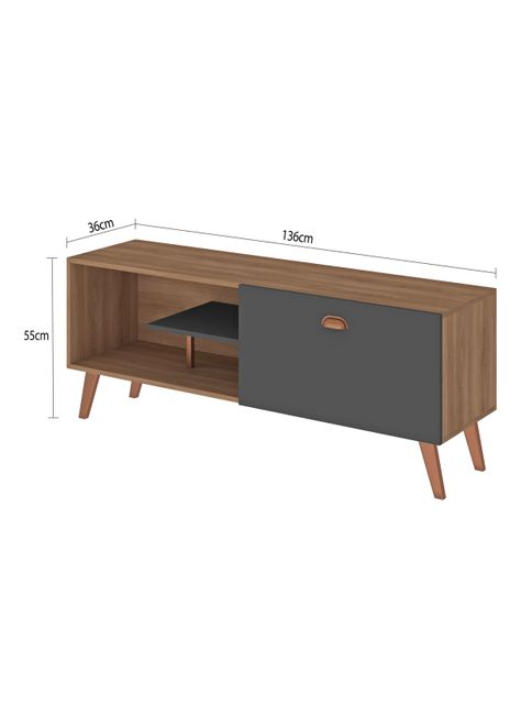 Combo Panel Tv 65" + Rack 1 Puerta Manchester Gris-2