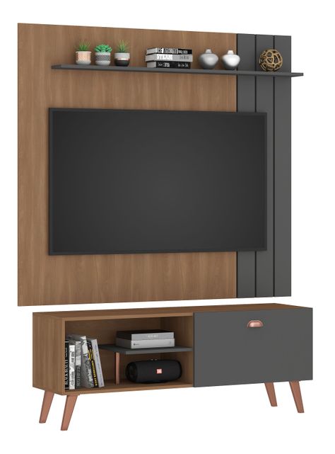 Combo Panel Tv 65" + Rack 1 Puerta Manchester Gris-0