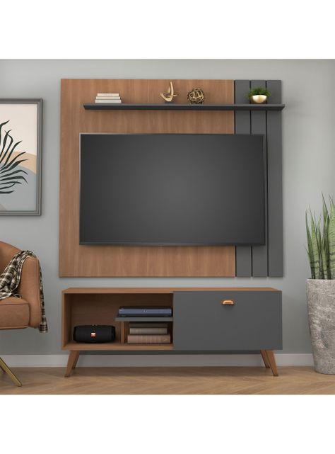 Combo Panel Tv 65" + Rack 1 Puerta Manchester Gris-4